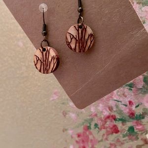 Wood Burned Earrings